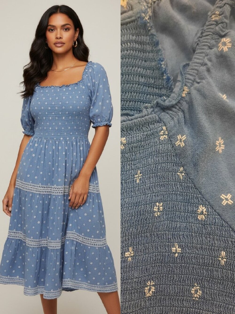 Vtg inspired smocked milkmaid dress - Old Navy brand